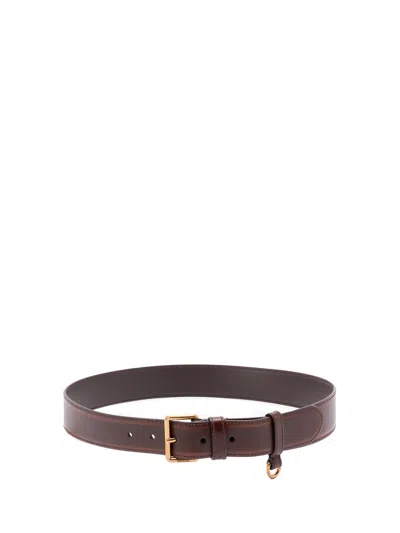 Prada Leather Belt In Brown