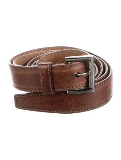Pre-owned Prada Leather Belt In Brown