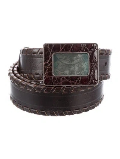 Pre-owned Prada Leather Belt In Brown