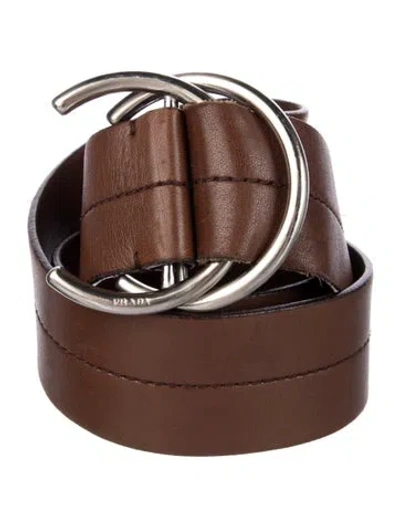 Pre-owned Prada Leather Belt In Brown