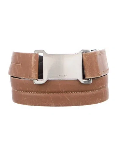 Pre-owned Prada Leather Belt In Brown