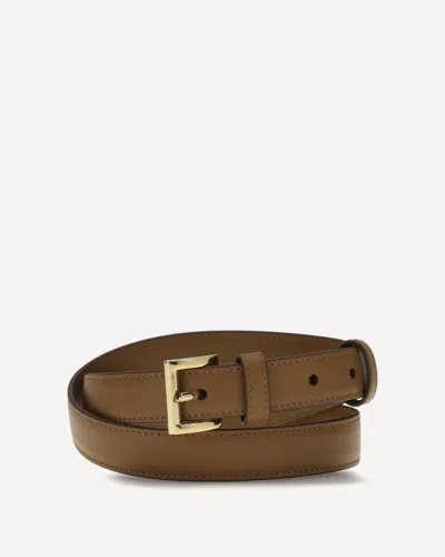 Prada Beige Calf Leather Bos Taurus Regular Belt In Brown