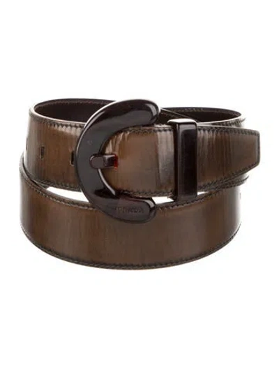 Pre-owned Prada Leather Belt In Brown