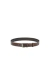 Prada Leather Belt In Gray