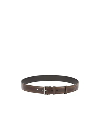 Prada Leather Belt In Gray