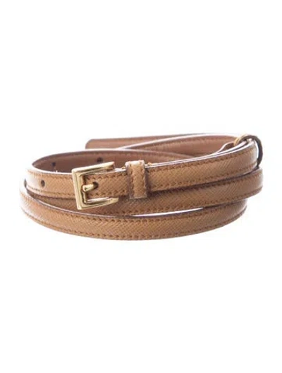 Pre-owned Prada Leather Belt In Brown