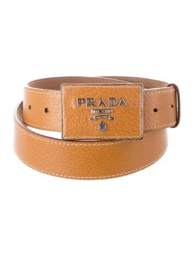 Pre-owned Prada Leather Belt In Brown