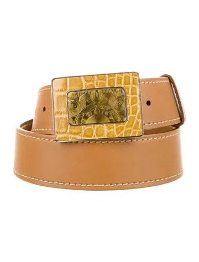 Pre-owned Prada Leather Belt In Brown