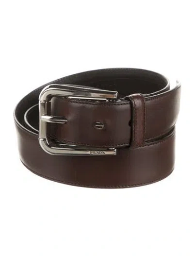 Pre-owned Prada Leather Belt In Brown
