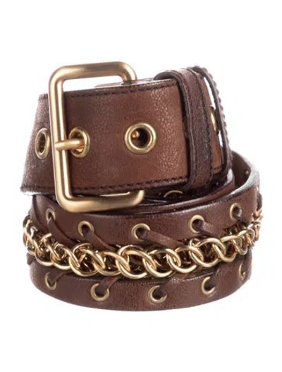 Pre-owned Prada Leather Belt In Brown