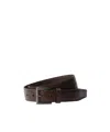 Prada Antiqued Leather Belt In Brown