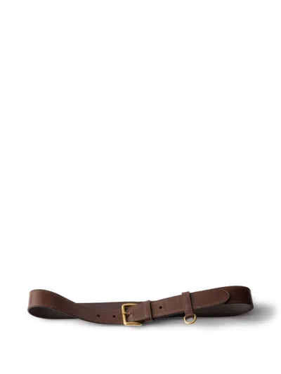 Prada Leather Belt In Brown