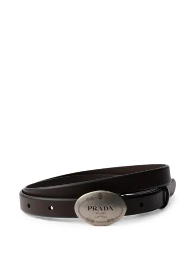 Prada Leather Belt In Brown