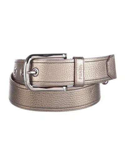 Pre-owned Prada Leather Belt In Brown/metallic