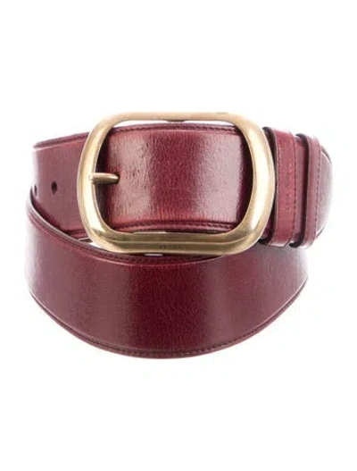 Pre-owned Prada Leather Belt In Burgundy