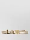 Prada Leather Belt Double Loop Metallic Finish In Gold