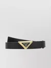 Prada Leather Belt With Adjustable Length And Gold-tone Hardware