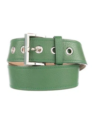 Pre-owned Prada Leather Belt In Green