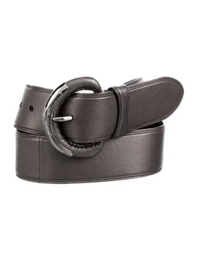 Pre-owned Prada Leather Belt In Grey