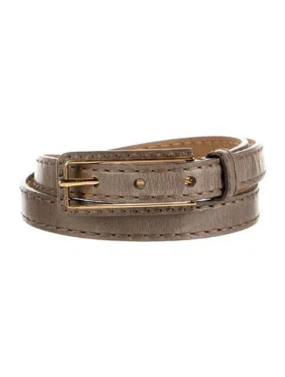 Pre-owned Prada Leather Belt In Grey