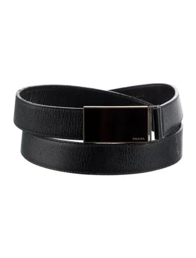 Pre-owned Prada Leather Belt Kit In Black