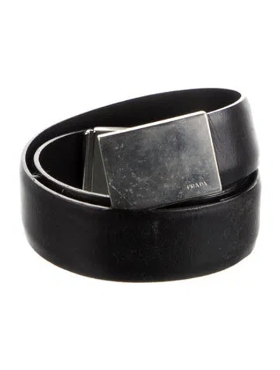 Pre-owned Prada Leather Belt Kit In Black