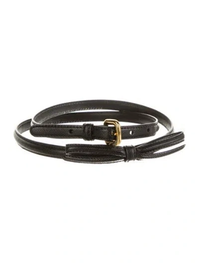 Pre-owned Prada Leather Belt Kit In Black