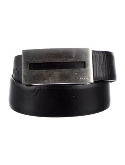 Pre-owned Prada Leather Belt Kit In Black