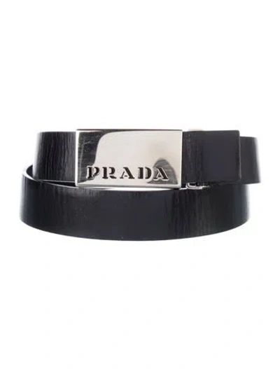 Pre-owned Prada Leather Belt Kit In Black