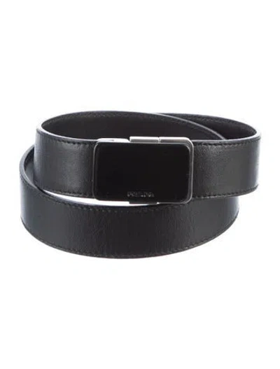 Pre-owned Prada Leather Belt Kit In Black