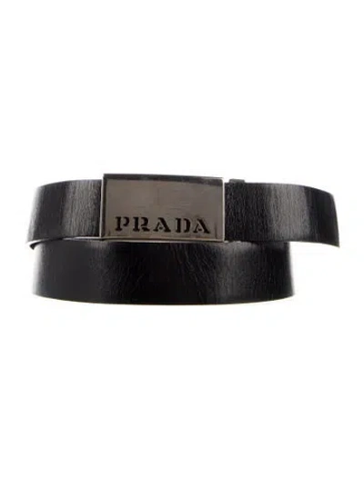Pre-owned Prada Leather Belt Kit In Black