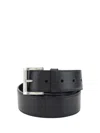 Prada Saffiano Leather Belt In Nero