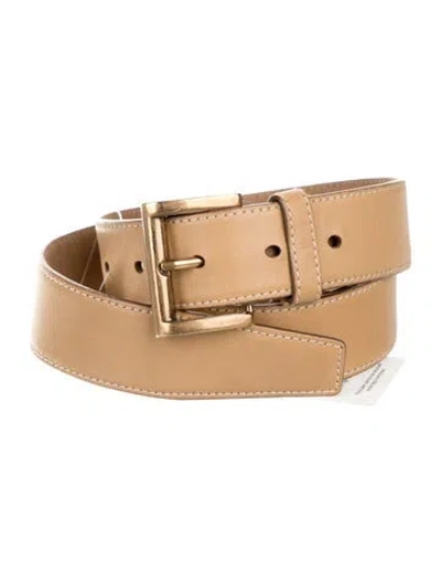 Pre-owned Prada Leather Belt In Neutral