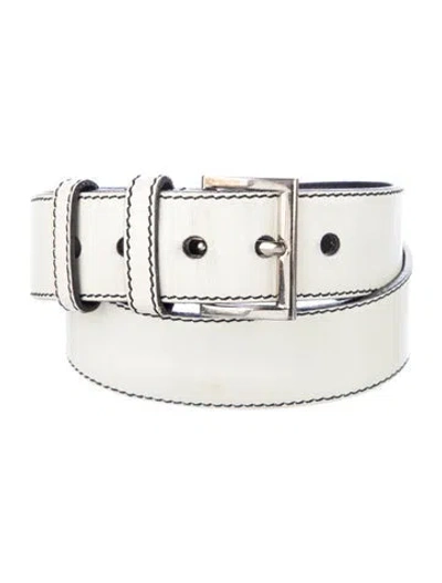 Pre-owned Prada Leather Belt In Neutral