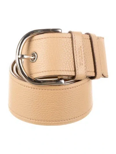 Pre-owned Prada Leather Belt In Neutral