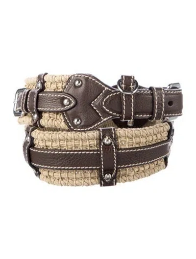 Pre-owned Prada Leather Belt In Neutral