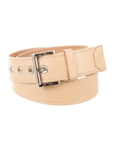 Pre-owned Prada Leather Belt In Neutral