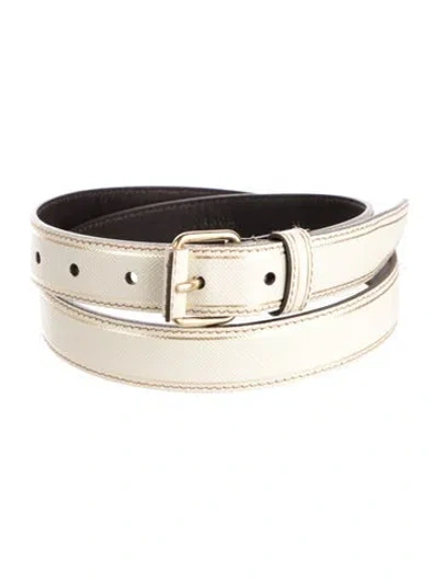 Pre-owned Prada Leather Belt In Neutrals
