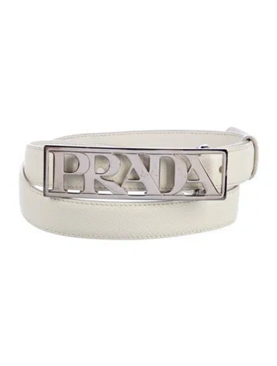 Pre-owned Prada Leather Belt In Neutrals