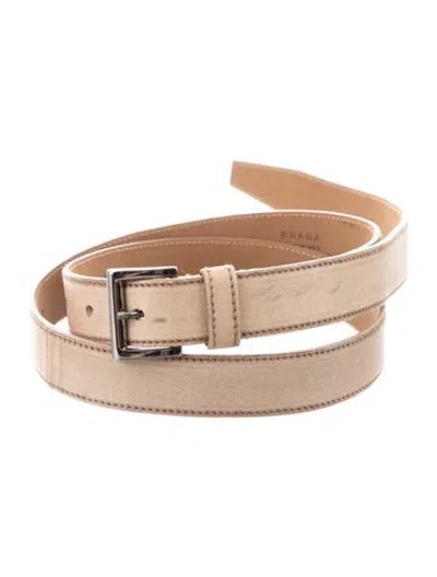 Pre-owned Prada Leather Belt In Neutrals