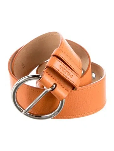 Pre-owned Prada Leather Belt In Orange