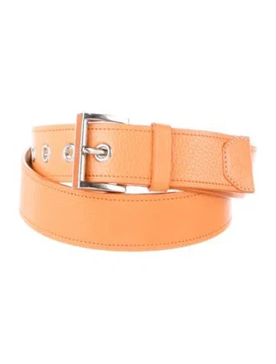 Pre-owned Prada Leather Belt In Orange