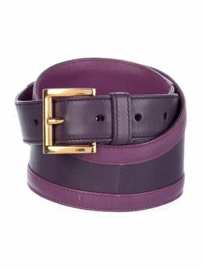 Pre-owned Prada Leather Belt In Purple