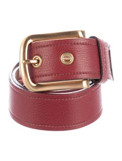 Pre-owned Prada Leather Belt In Red