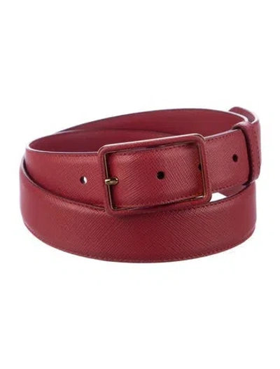 Pre-owned Prada Leather Belt In Red