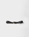 Prada Buckle Calf Leather Belt In Schwarz