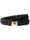 Prada Leather Belt In Schwarz