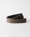 Prada Leather Belt Strap In Bambus/schwarz
