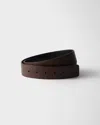 Prada Men's Reversible Saffiano Leather Belt Strap In Rost/schwarz