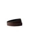 Prada Reversible Saffiano Leather Belt Strap In Rust/black